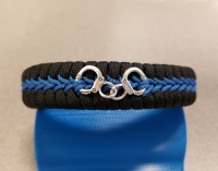 Thin Blue Line Police 550 Paracord bracelet w/ handcuffs handmade 