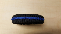 Thin Blue Line Paracord Survival Bracelet - Maze Stitch