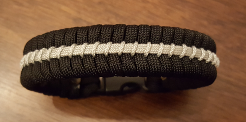 Thin Silver Line Paracord Survival Bracelet Maze Stitch