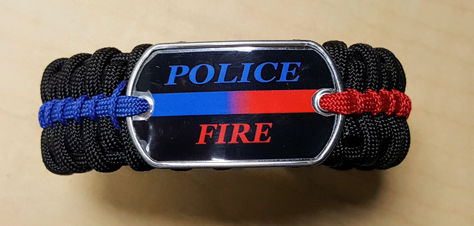 Details about   Handcrafted Thin Red Blue Line American US Flag Fire Cop Paracord Charm Bracelet 