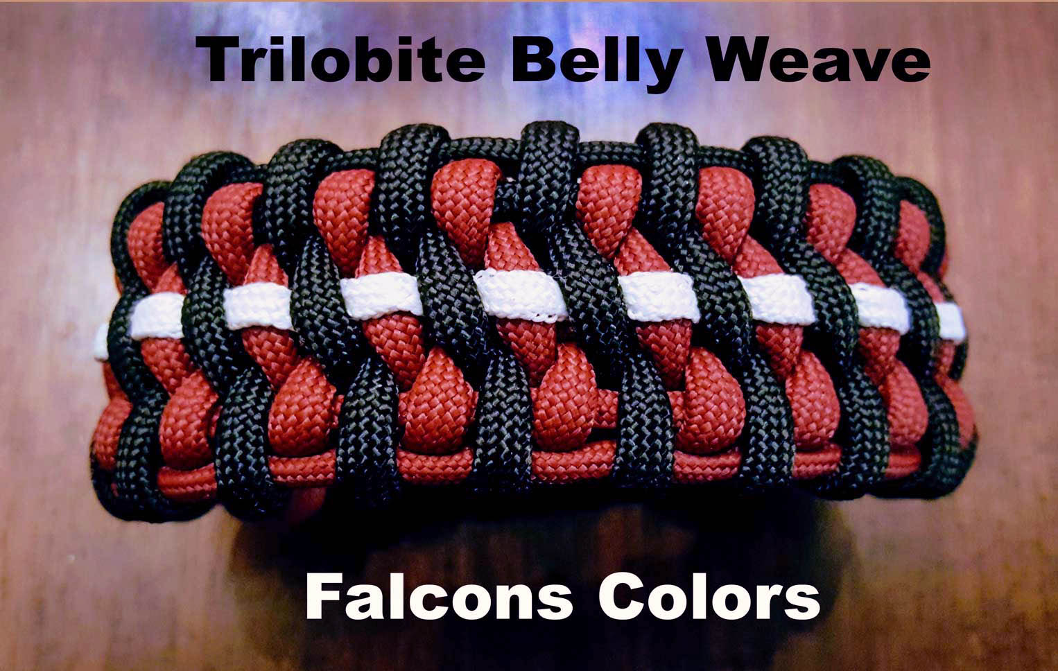 Trilobite tissage survie Wear Red & Black Handmade Paracord Bracelet